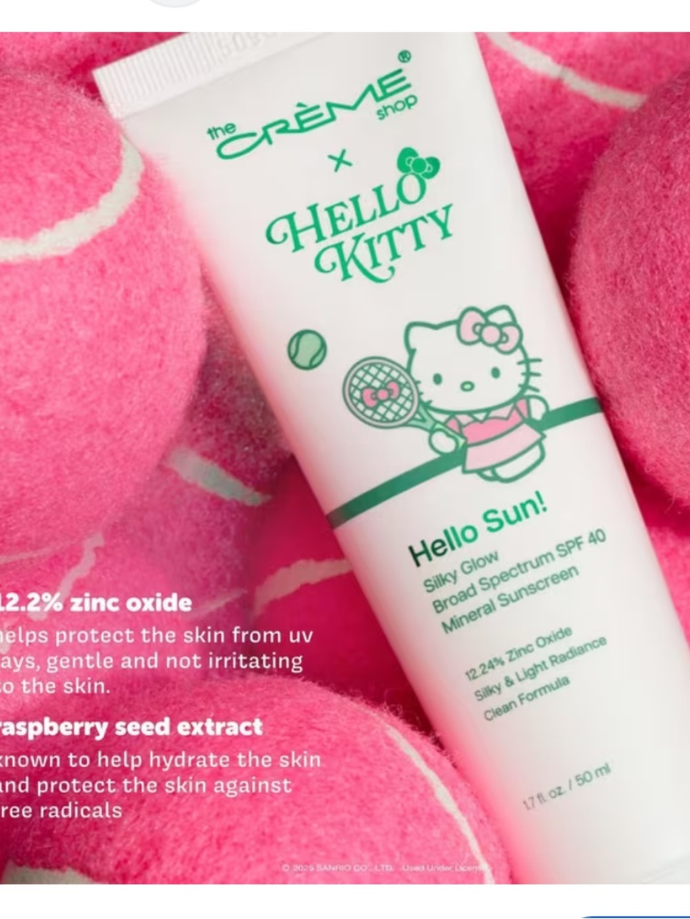 The Crème Shop x Hello Kitty Hello Sun! Mineral Sunscreen SPF 40 - Pink